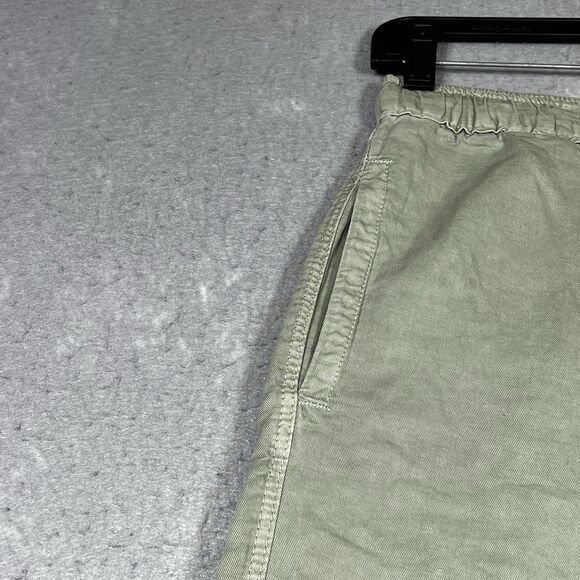 Zara Pants Womens Small Green Linen Blend Elastic Waist Drawstring Relaxed Fit - Picture 3 of 11